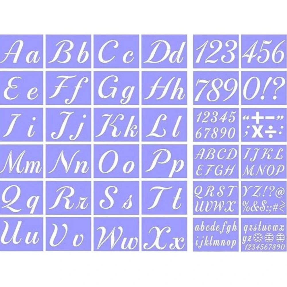 BIG KLAUSS Letter Stencils for Painting on Wood - Alphabet Stencils with Calligr